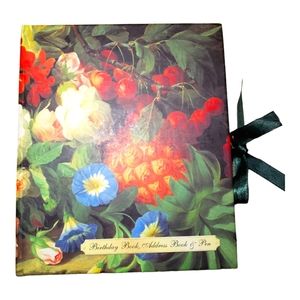 Vintage Birthday Book Address Book Pen in Folio Set Pepperpot